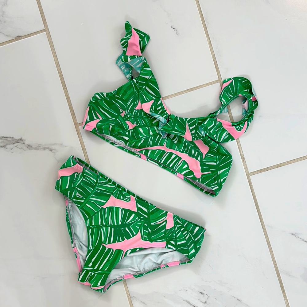 Lilly Pulitzer Green and Pink Tropical Bikini